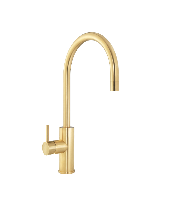 Arc Mixer Tap Mains Brushed Gold