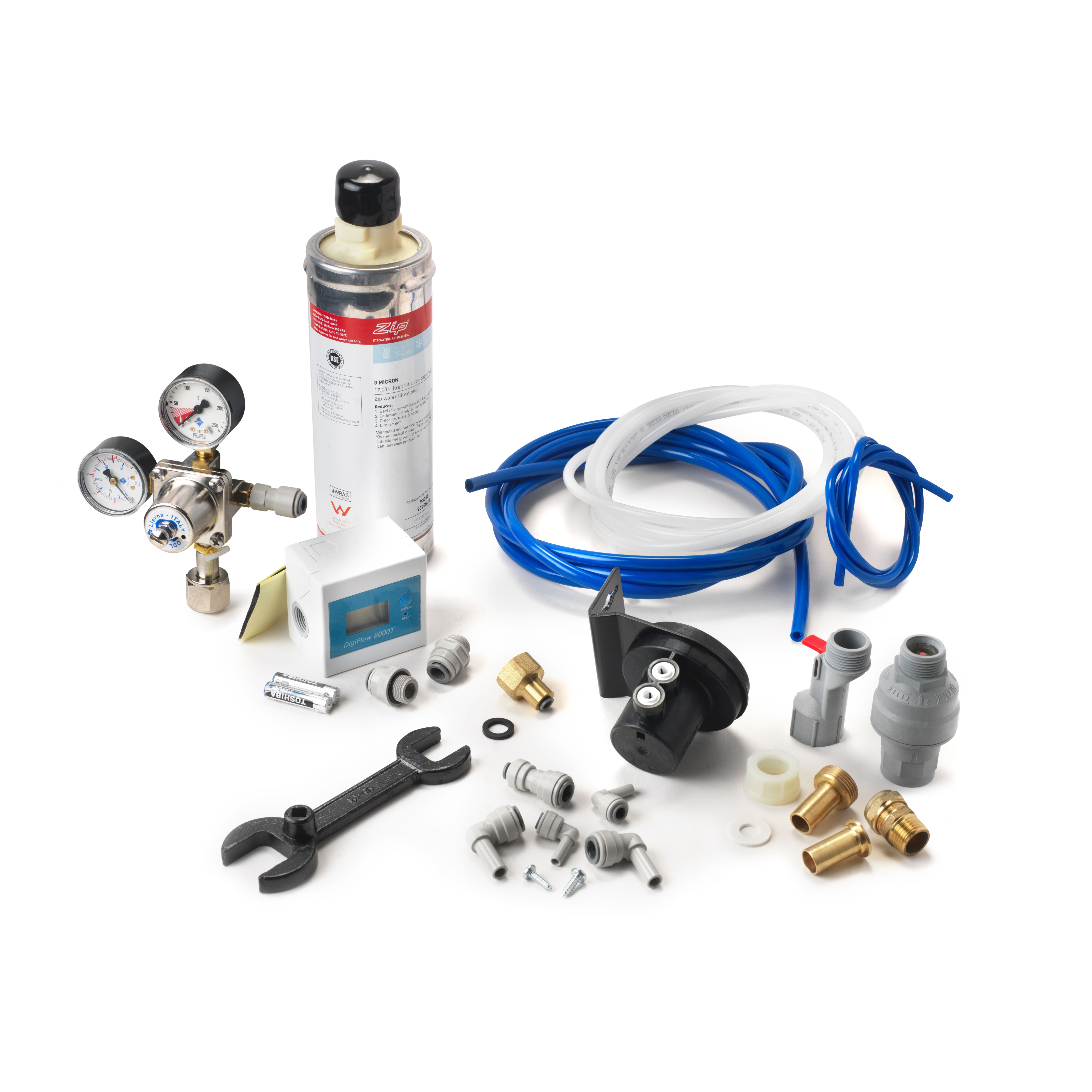 MicroPurity HydroChill filter installation kit with CO2 Regulator for 150l/ph +
