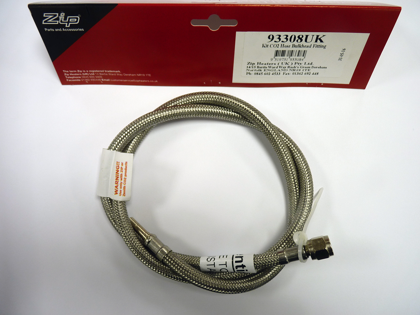 Co2 Inlet Hose 1/4" Push Fit Stem Braided Hose for G4 HydroTap